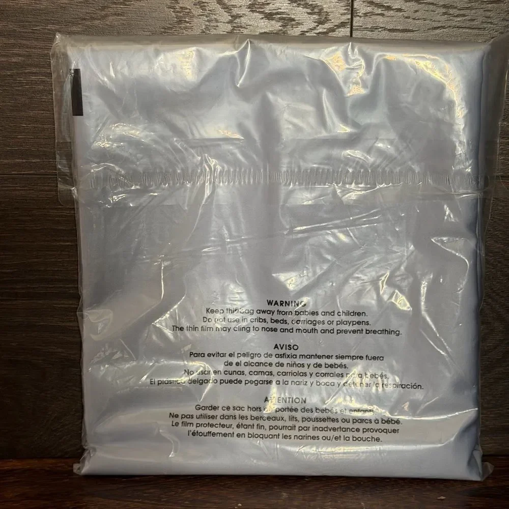 The Company Store Legends Supima Sateen Pillowcase Set King Blue/Silver NWOT